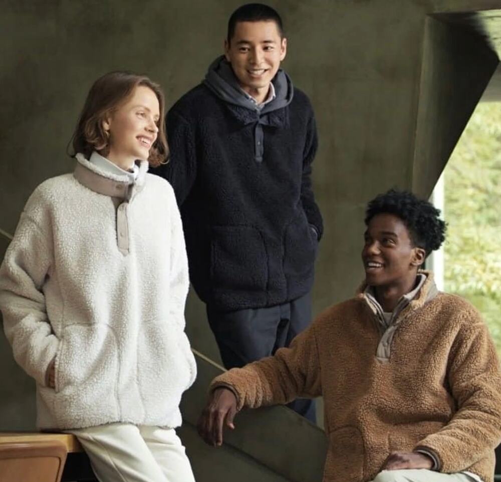 Uniqlo x White Mountaineering 1/4 Snap Oversized Fleece Jacket Unisex sz. S